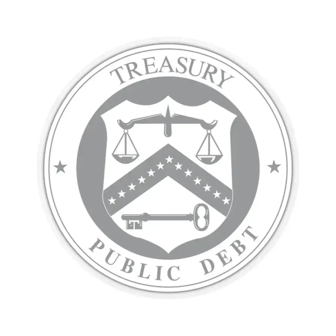 Bureau of the Public Debt - STICKER Vinyl Kiss-Cut Decal 2 Inch Transparent - The Sticker Space