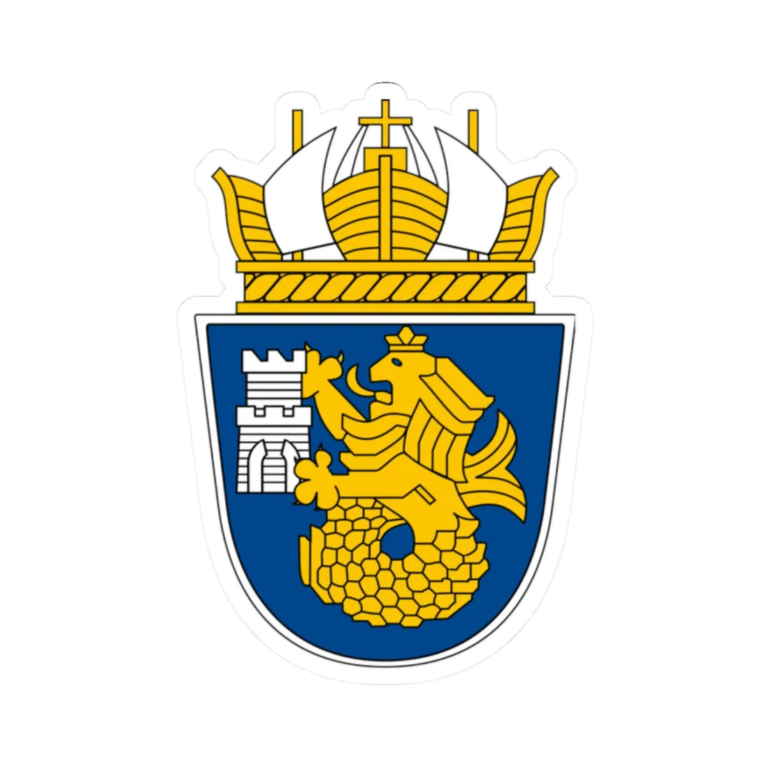 Burgas-coat-of-arms (Bulgaria) (Coat of Arms) STICKER Vinyl Kiss-Cut Decal 2 Inch White - The Sticker Space