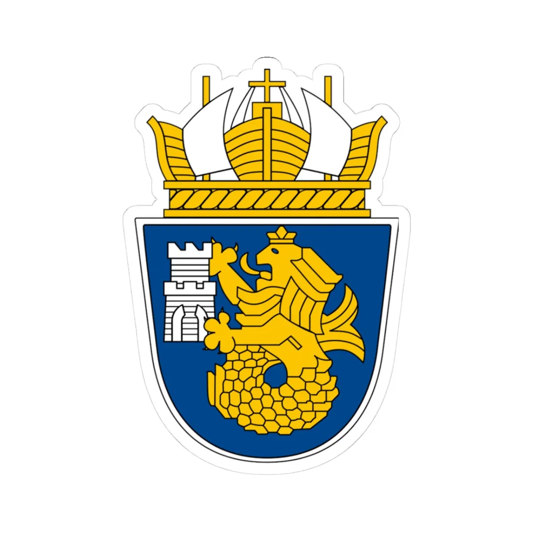 Burgas-coat-of-arms (Bulgaria) (Coat of Arms) STICKER Vinyl Kiss-Cut Decal 3 Inch White - The Sticker Space