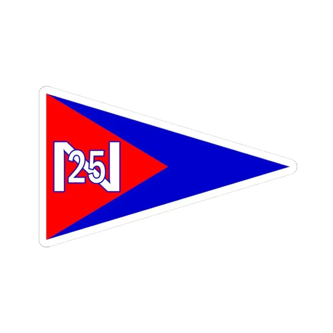 Burgee of Biscayne Bay YC (United States) STICKER Vinyl Kiss-Cut Decal 3 Inch White - The Sticker Space