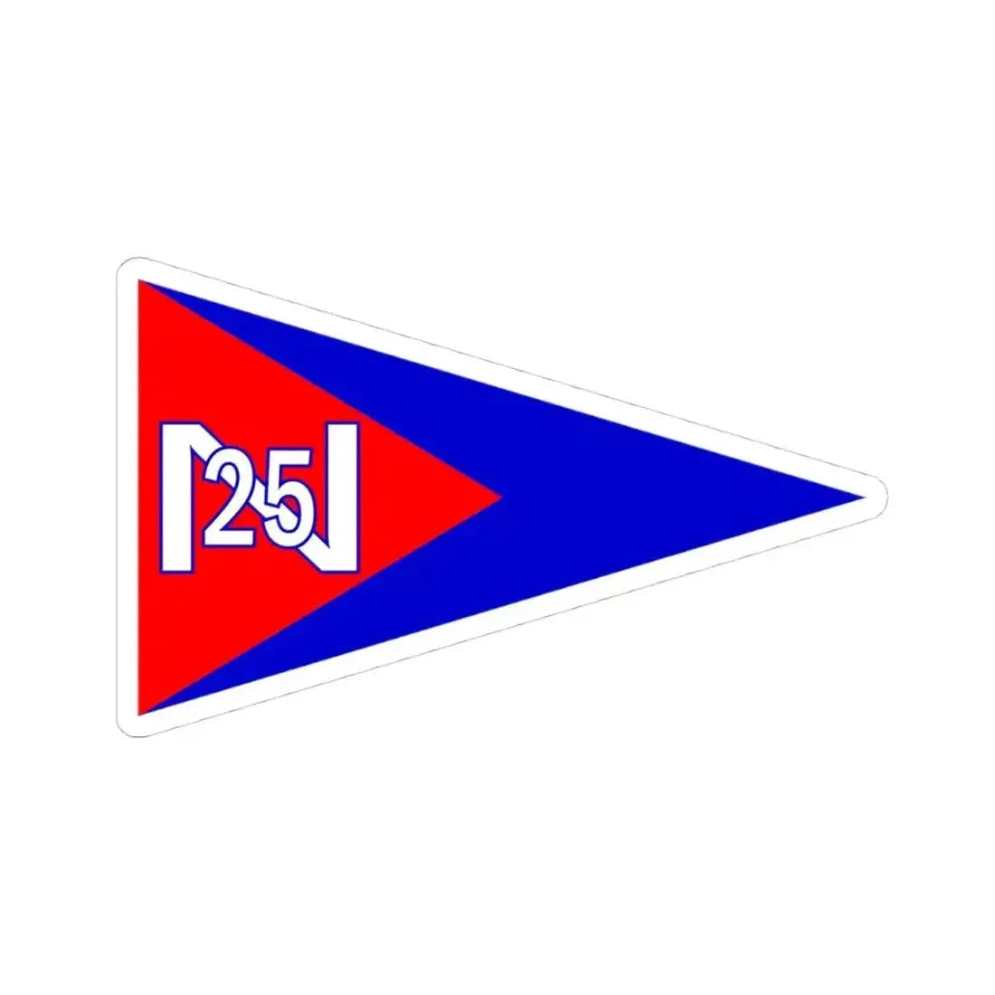Burgee of Biscayne Bay YC (United States) STICKER Vinyl Kiss-Cut Decal 4 Inch White - The Sticker Space