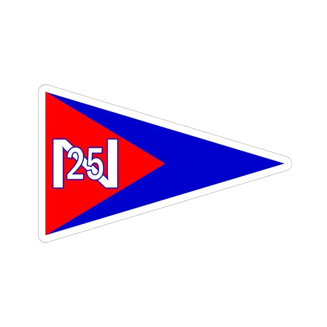Burgee of Biscayne Bay YC (United States) STICKER Vinyl Kiss-Cut Decal 6 Inch White - The Sticker Space