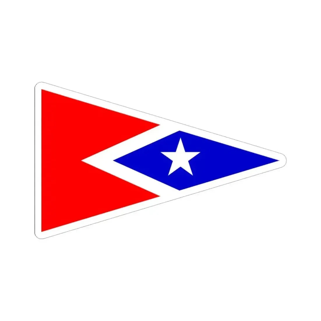 Burgee of Chautauqua Lake YC (United States) STICKER Vinyl Kiss-Cut Decal 6 Inch White - The Sticker Space