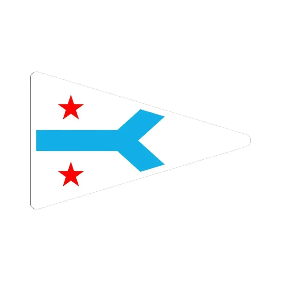 Burgee of Chicago Corinthian YC (United States) STICKER Vinyl Kiss-Cut Decal 3 Inch White - The Sticker Space