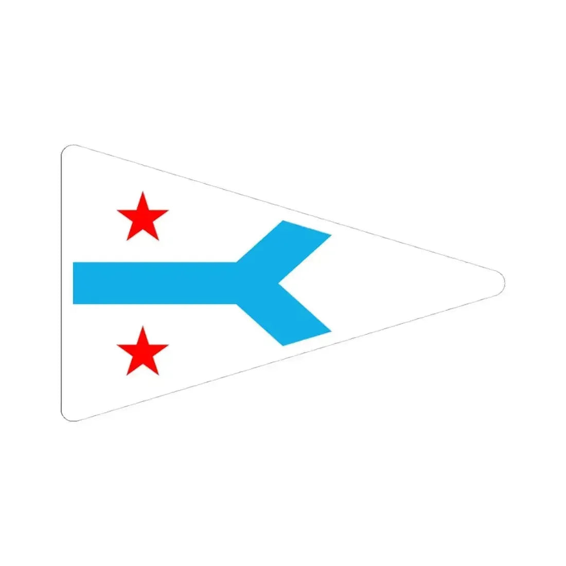 Burgee of Chicago Corinthian YC (United States) STICKER Vinyl Kiss-Cut Decal 4 Inch White - The Sticker Space