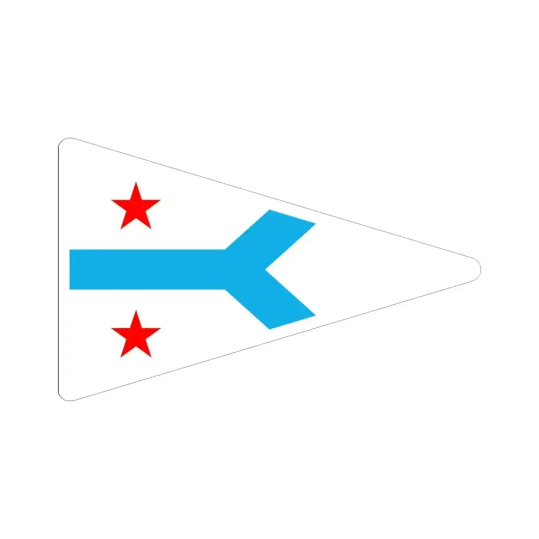 Burgee of Chicago Corinthian YC (United States) STICKER Vinyl Kiss-Cut Decal 6 Inch White - The Sticker Space