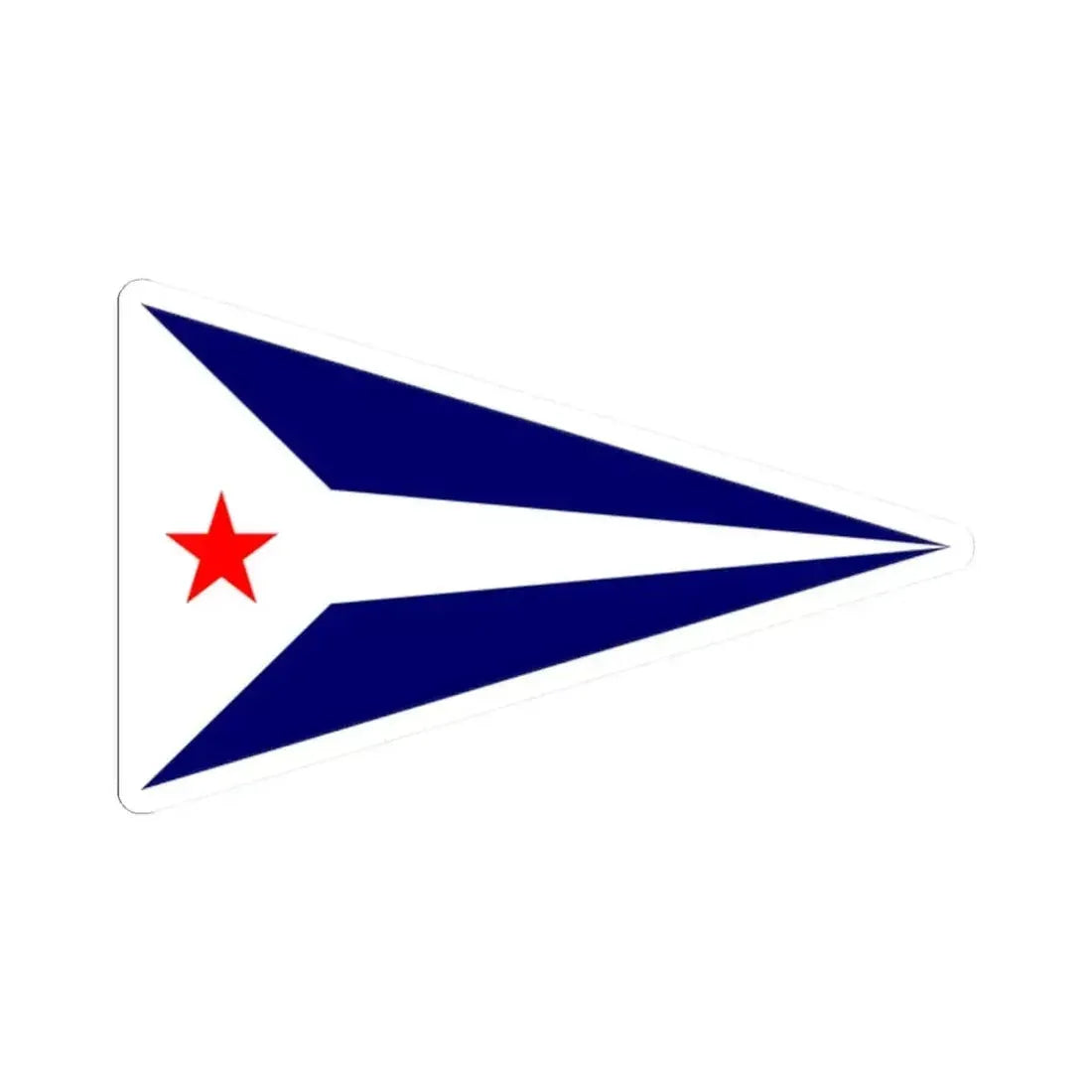 Burgee of Chicago Yacht Club (United States) STICKER Vinyl Kiss-Cut Decal 2 Inch White - The Sticker Space