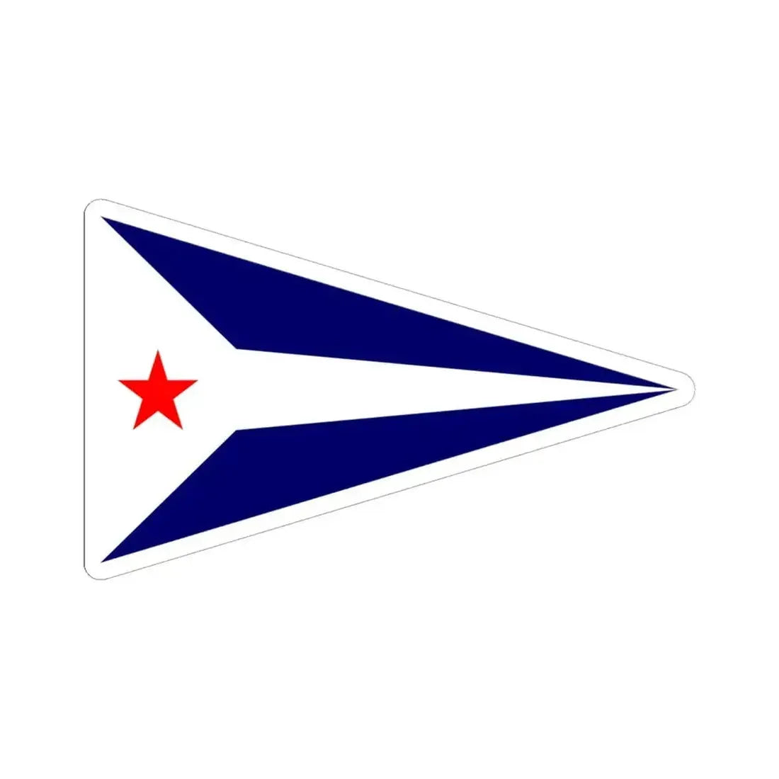 Burgee of Chicago Yacht Club (United States) STICKER Vinyl Kiss-Cut Decal 6 Inch White - The Sticker Space