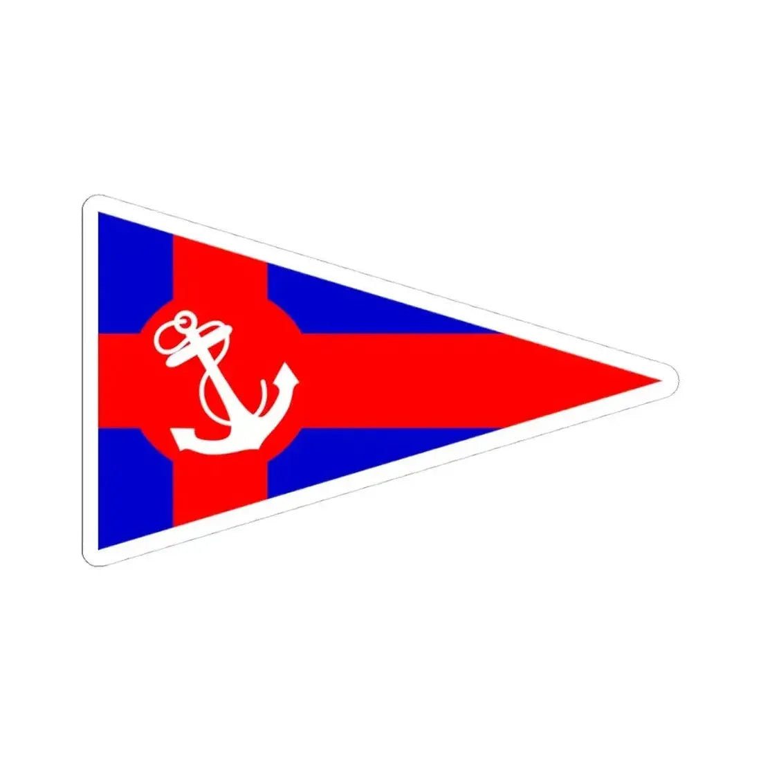 Burgee of Club Nautico Ponce (United States) STICKER Vinyl Kiss-Cut Decal 4 Inch White - The Sticker Space