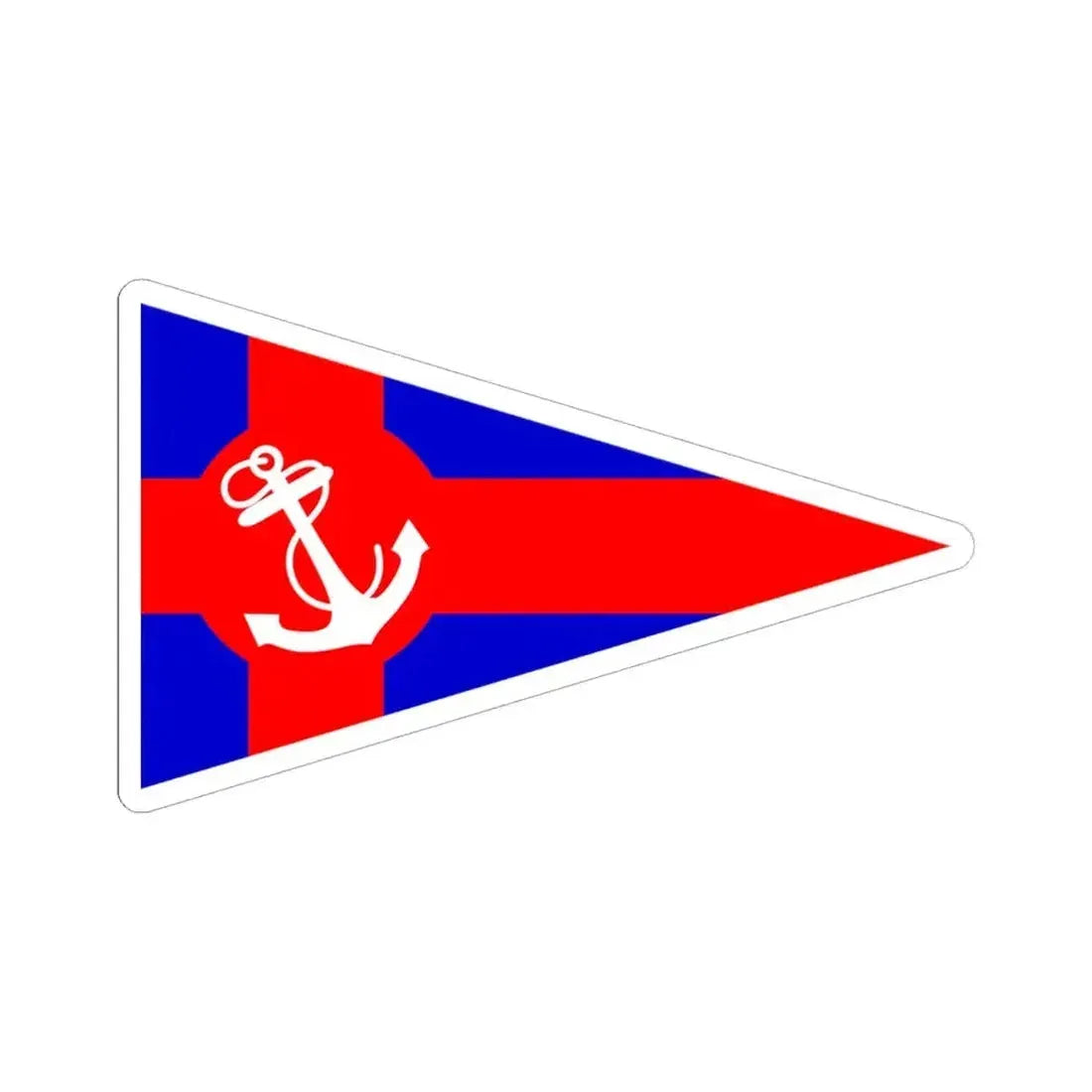 Burgee of Club Nautico Ponce (United States) STICKER Vinyl Kiss-Cut Decal 6 Inch White - The Sticker Space