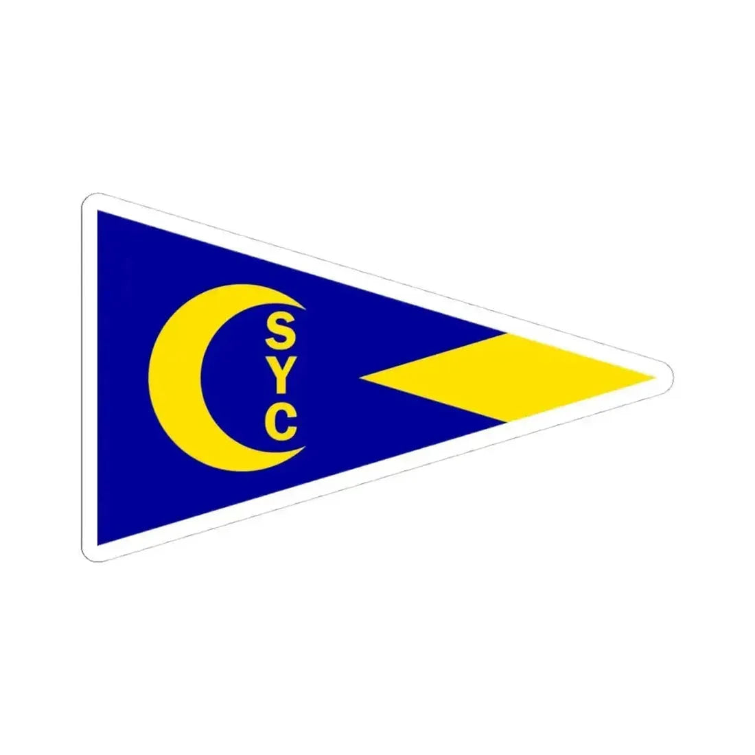 Burgee of Crescent Sail YC (United States) STICKER Vinyl Kiss-Cut Decal 4 Inch White - The Sticker Space