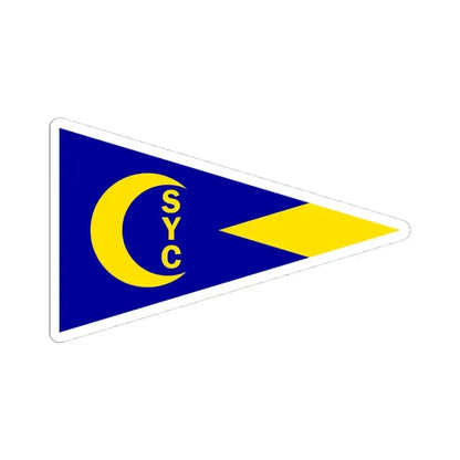 Burgee of Crescent Sail YC (United States) STICKER Vinyl Kiss-Cut Decal 4 Inch White - The Sticker Space