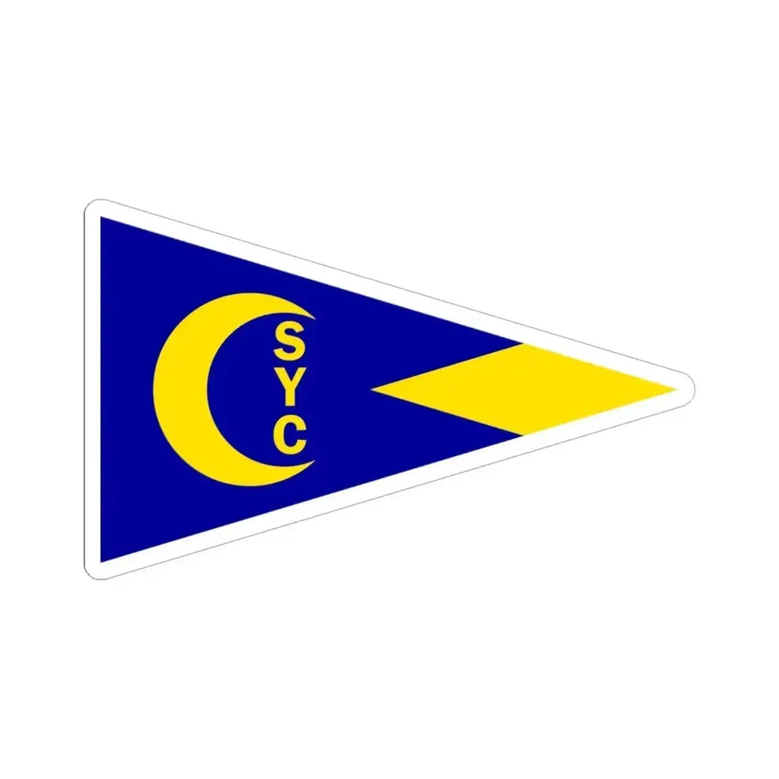 Burgee of Crescent Sail YC (United States) STICKER Vinyl Kiss-Cut Decal 6 Inch White - The Sticker Space