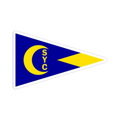 Burgee of Crescent Sail YC (United States) STICKER Vinyl Kiss-Cut Decal 6 Inch White - The Sticker Space