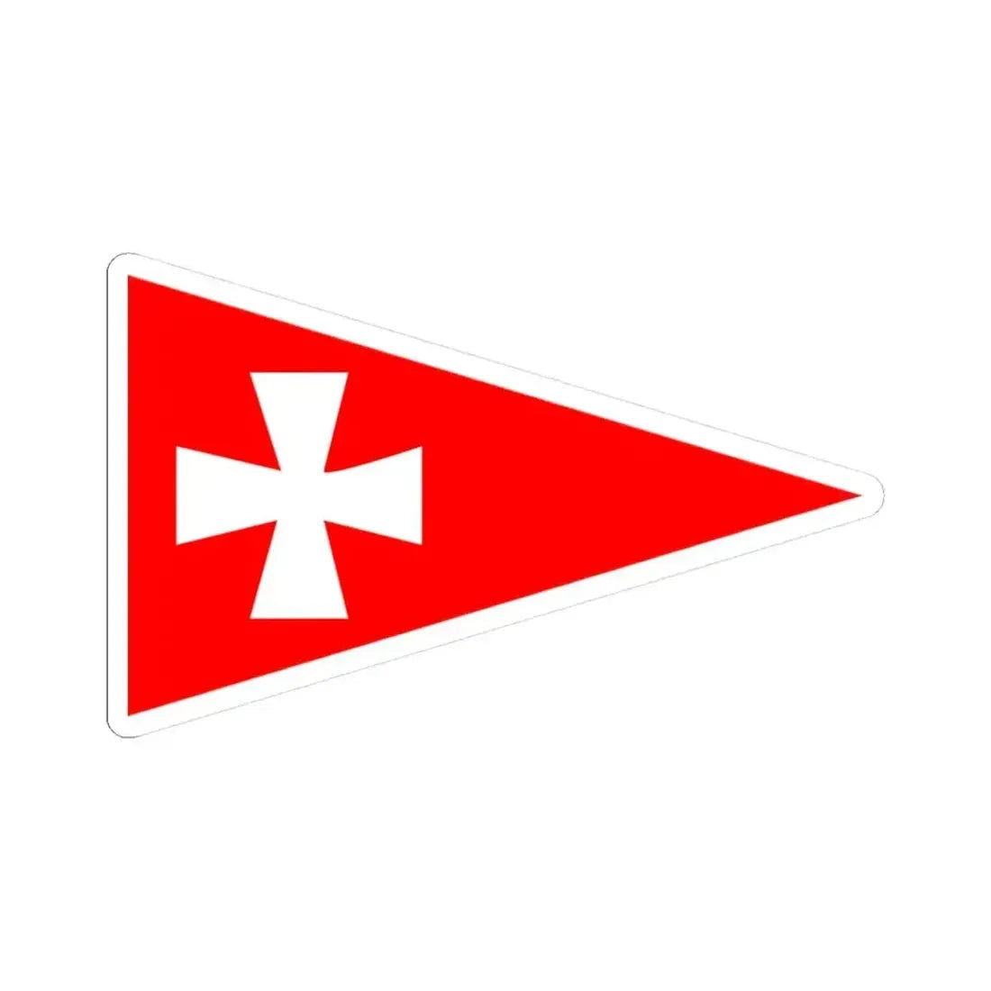 Burgee of Horsens Sejlklub (Denmark) STICKER Vinyl Kiss-Cut Decal 3 Inch White - The Sticker Space