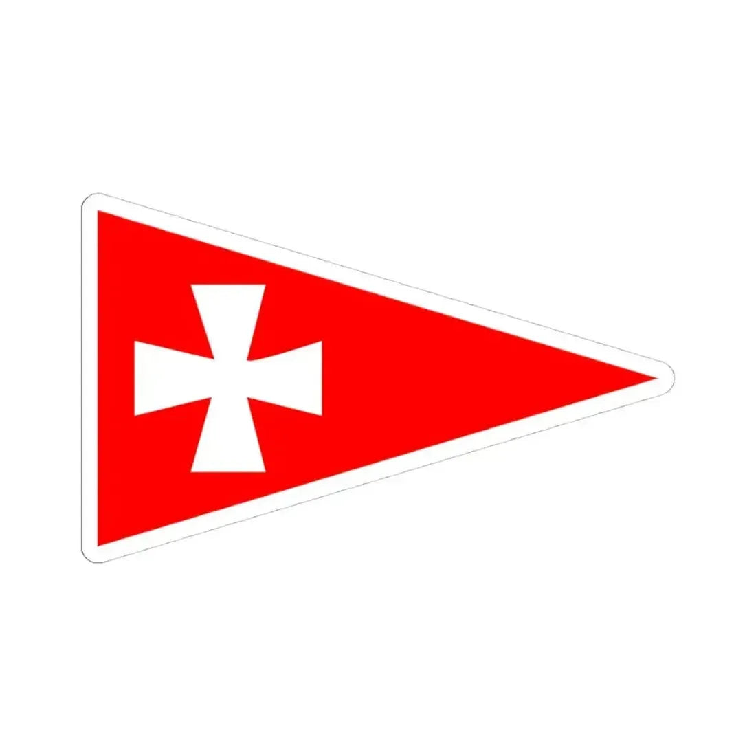 Burgee of Horsens Sejlklub (Denmark) STICKER Vinyl Kiss-Cut Decal 4 Inch White - The Sticker Space