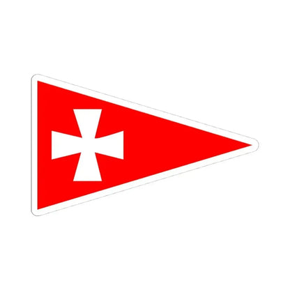 Burgee of Horsens Sejlklub (Denmark) STICKER Vinyl Kiss-Cut Decal 4 Inch White - The Sticker Space