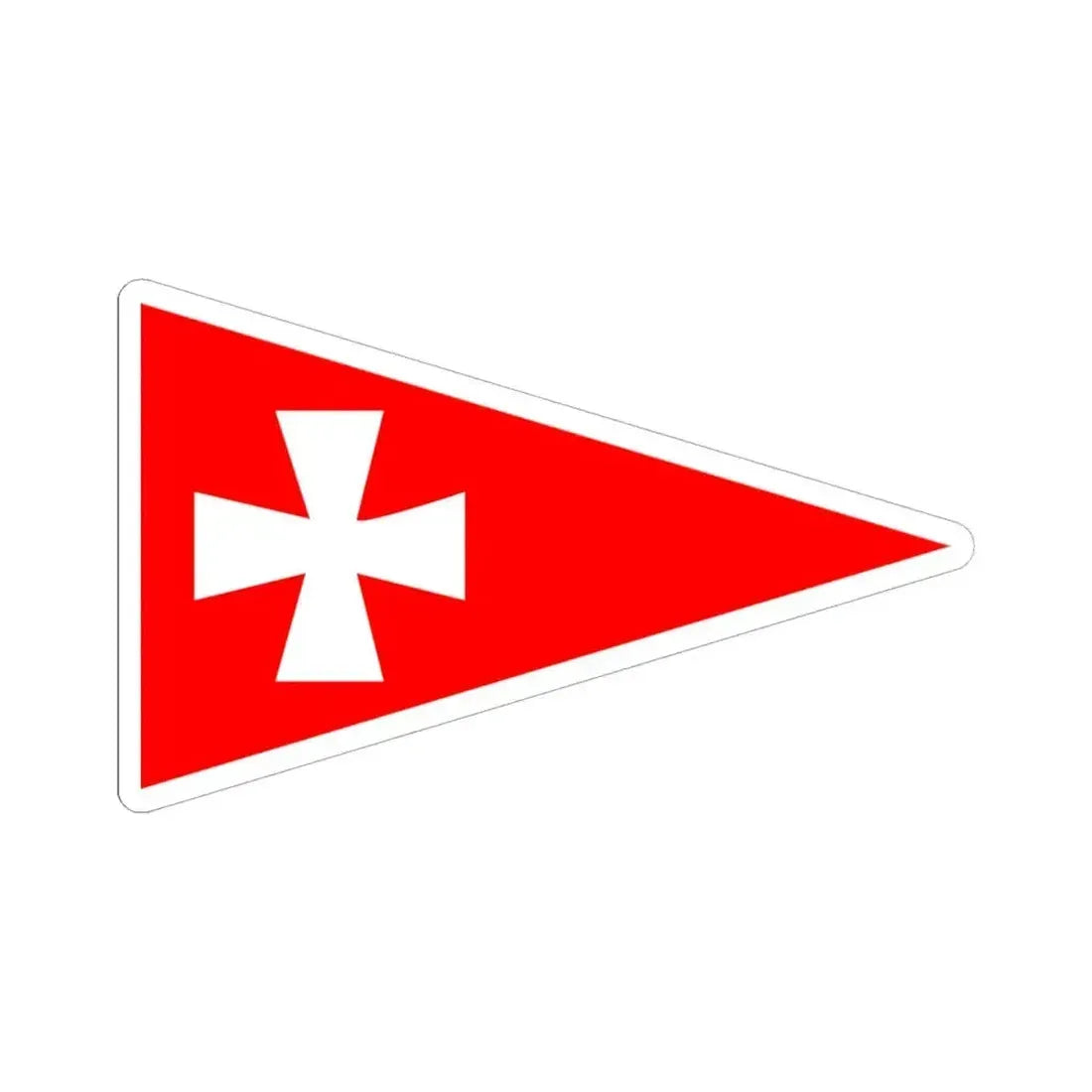 Burgee of Horsens Sejlklub (Denmark) STICKER Vinyl Kiss-Cut Decal 6 Inch White - The Sticker Space