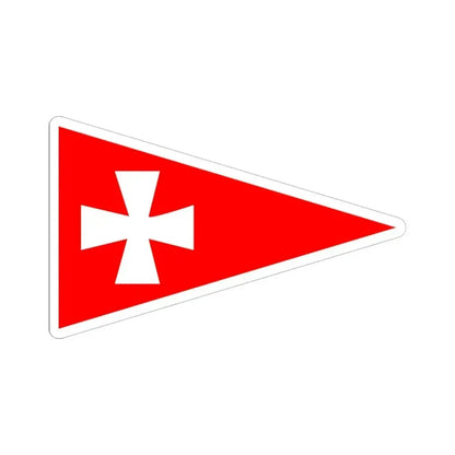 Burgee of Horsens Sejlklub (Denmark) STICKER Vinyl Kiss-Cut Decal 6 Inch White - The Sticker Space