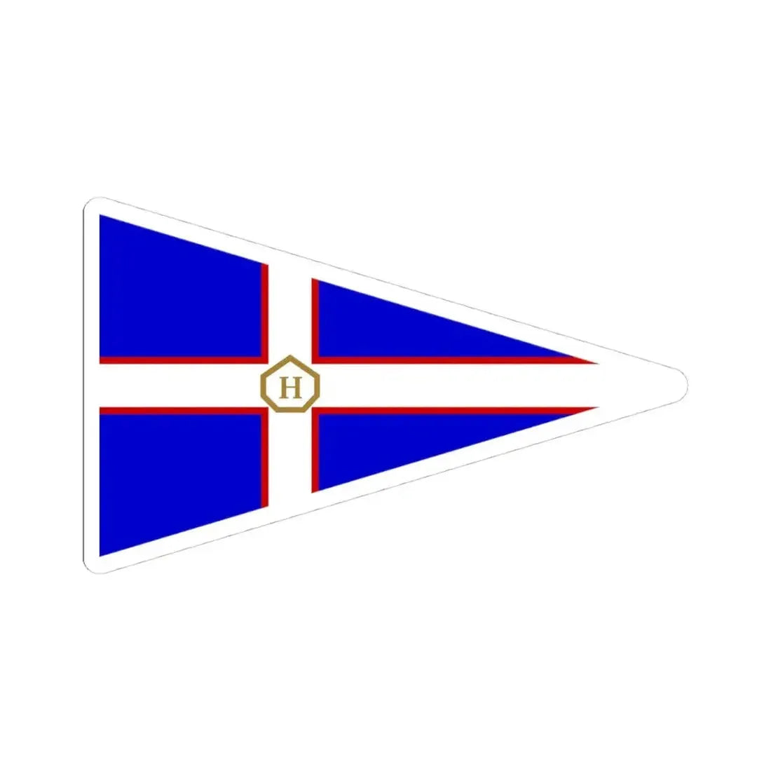 Burgee of Hovas YC (Sweden) STICKER Vinyl Kiss-Cut Decal 4 Inch White - The Sticker Space