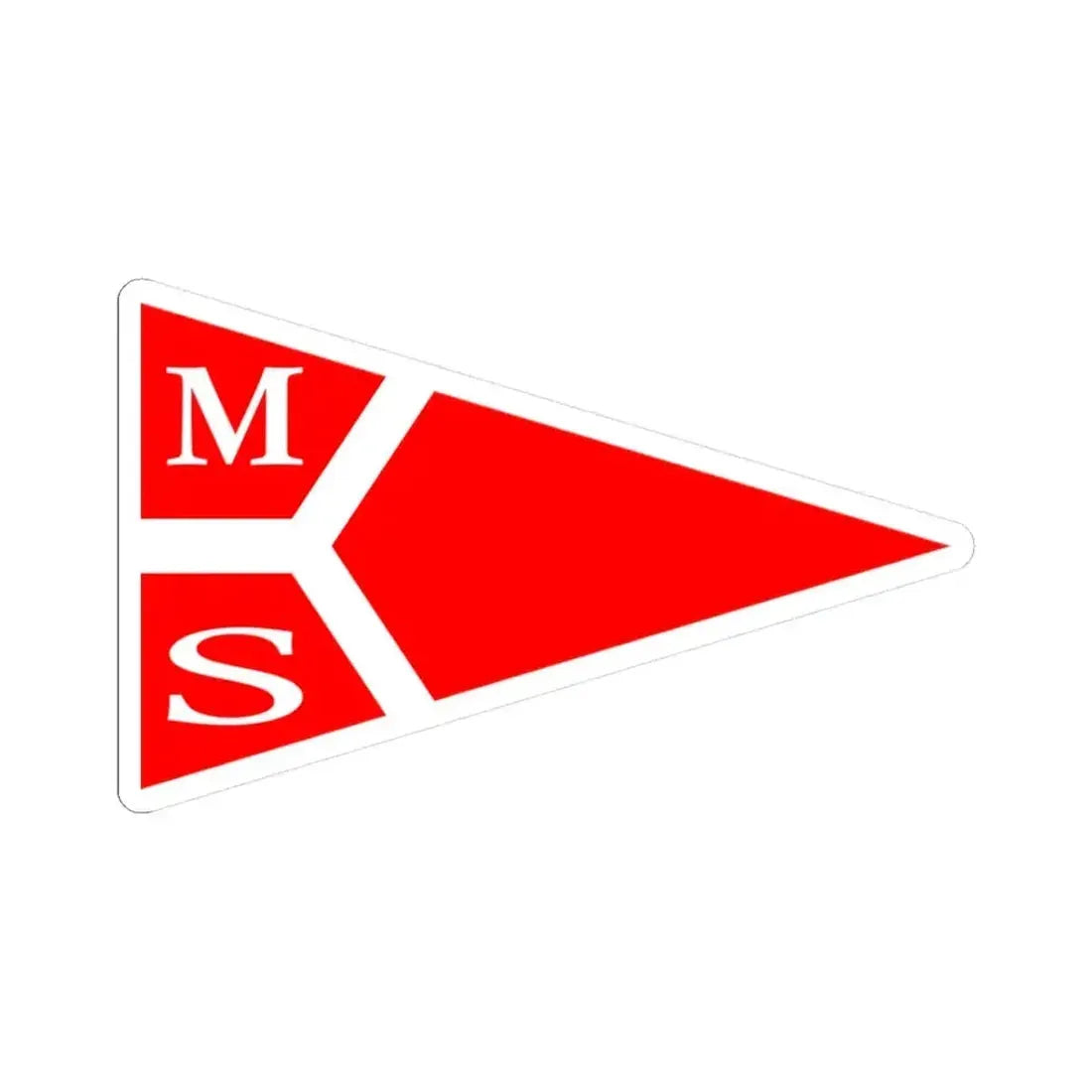 Burgee of Middelfart Sejlklub (Denmark) STICKER Vinyl Kiss-Cut Decal 3 Inch White - The Sticker Space