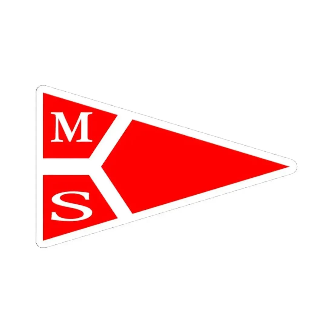 Burgee of Middelfart Sejlklub (Denmark) STICKER Vinyl Kiss-Cut Decal 4 Inch White - The Sticker Space
