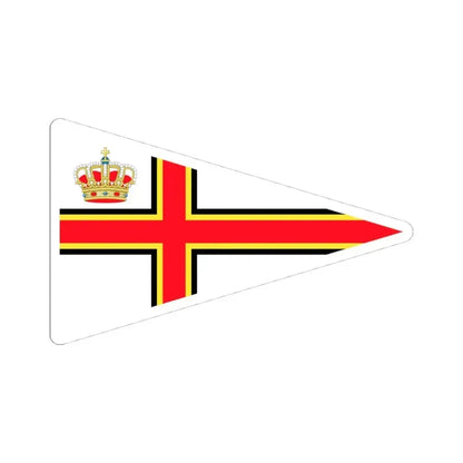 Burgee of Royal North Sea YC (Belgium) STICKER Vinyl Kiss-Cut Decal 4 Inch White - The Sticker Space