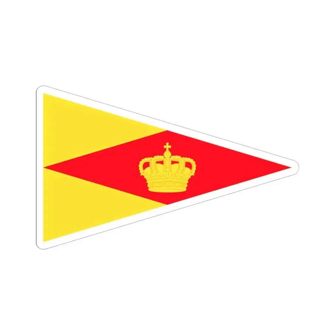 Burgee of Royal Yacht Club Oostende (Belgium) STICKER Vinyl Kiss-Cut Decal 6 Inch White - The Sticker Space