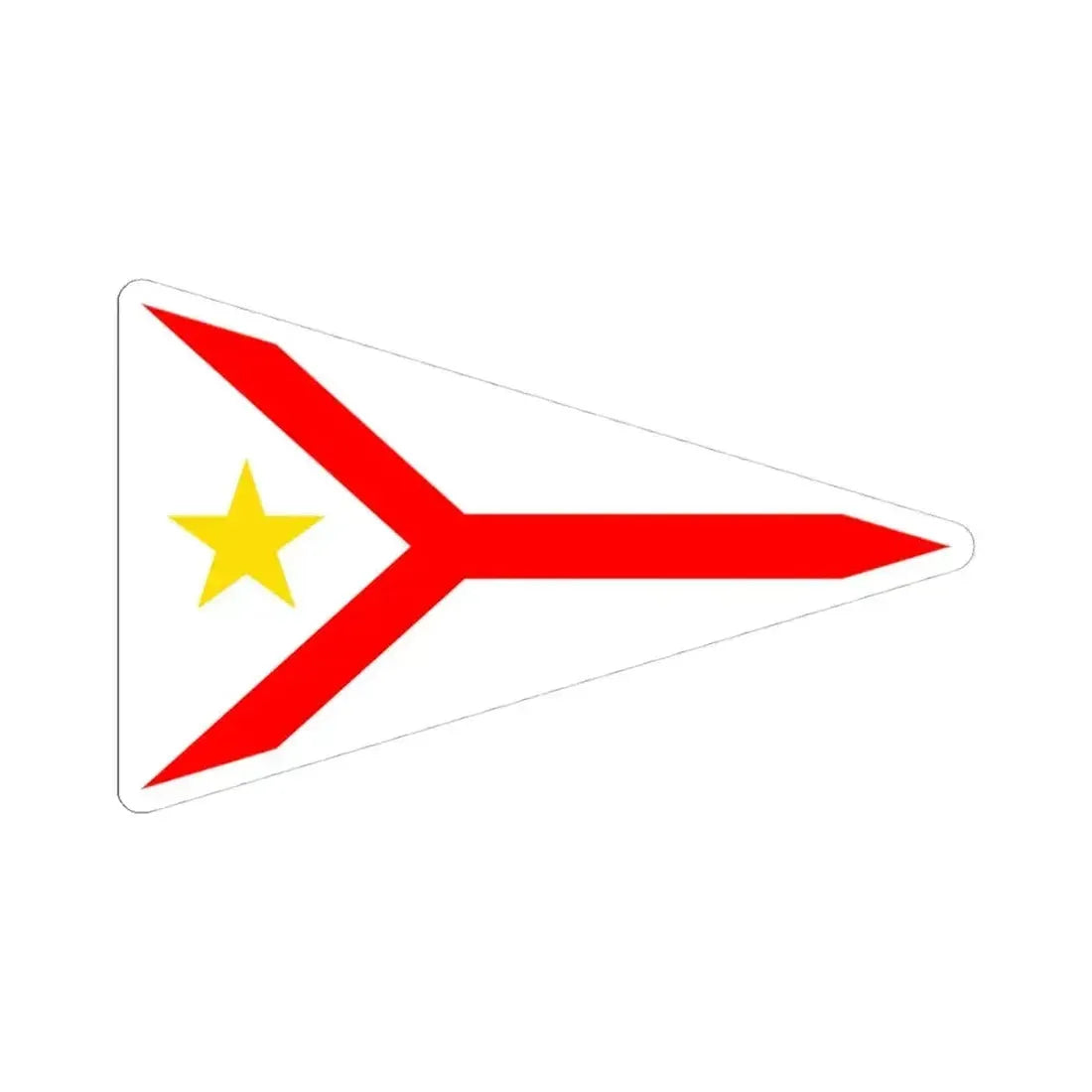 Burgee of Skovshoved Sejlklub (Denmark) STICKER Vinyl Kiss-Cut Decal 4 Inch White - The Sticker Space