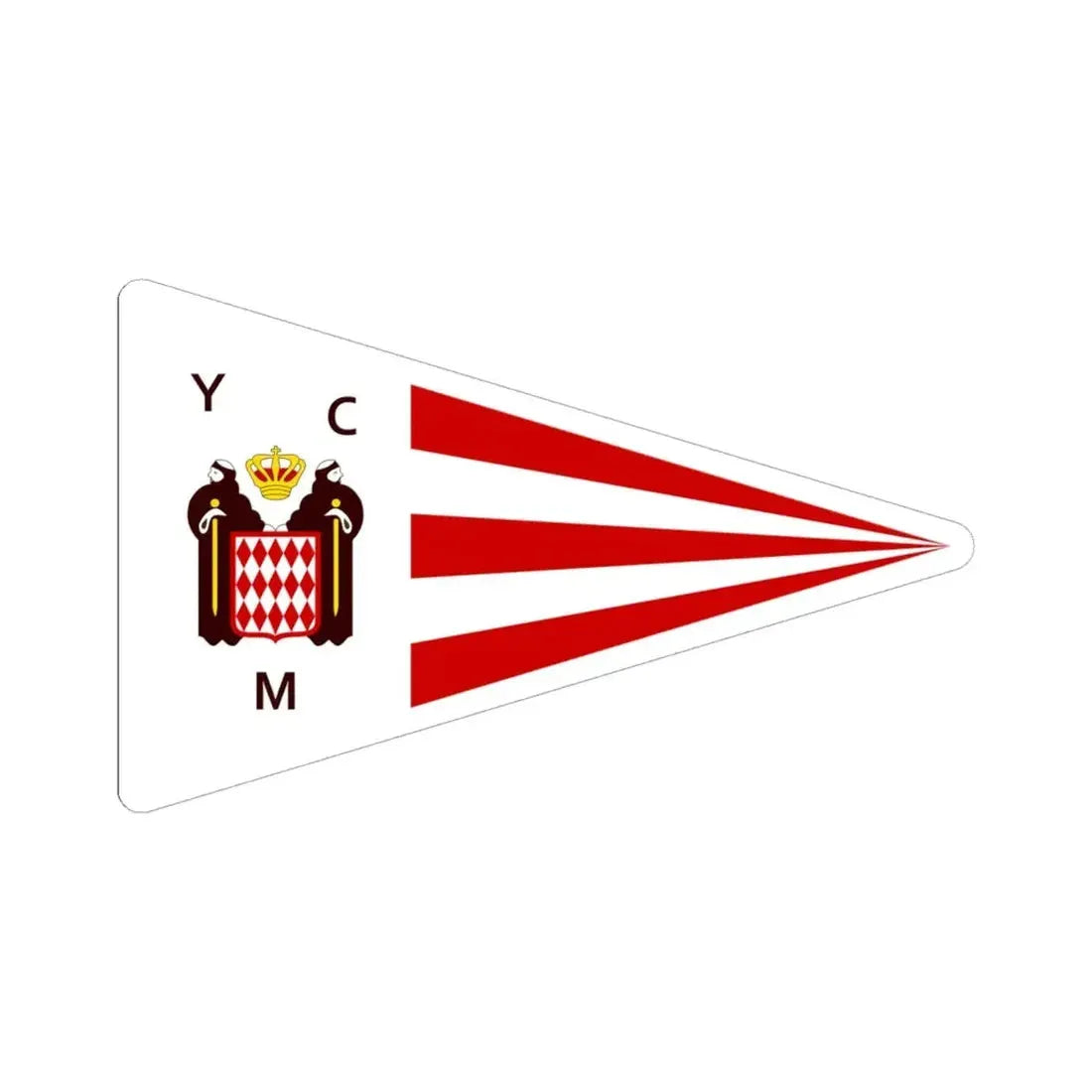 Burgee of YC Monaco (Monaco) STICKER Vinyl Kiss-Cut Decal 6 Inch White - The Sticker Space