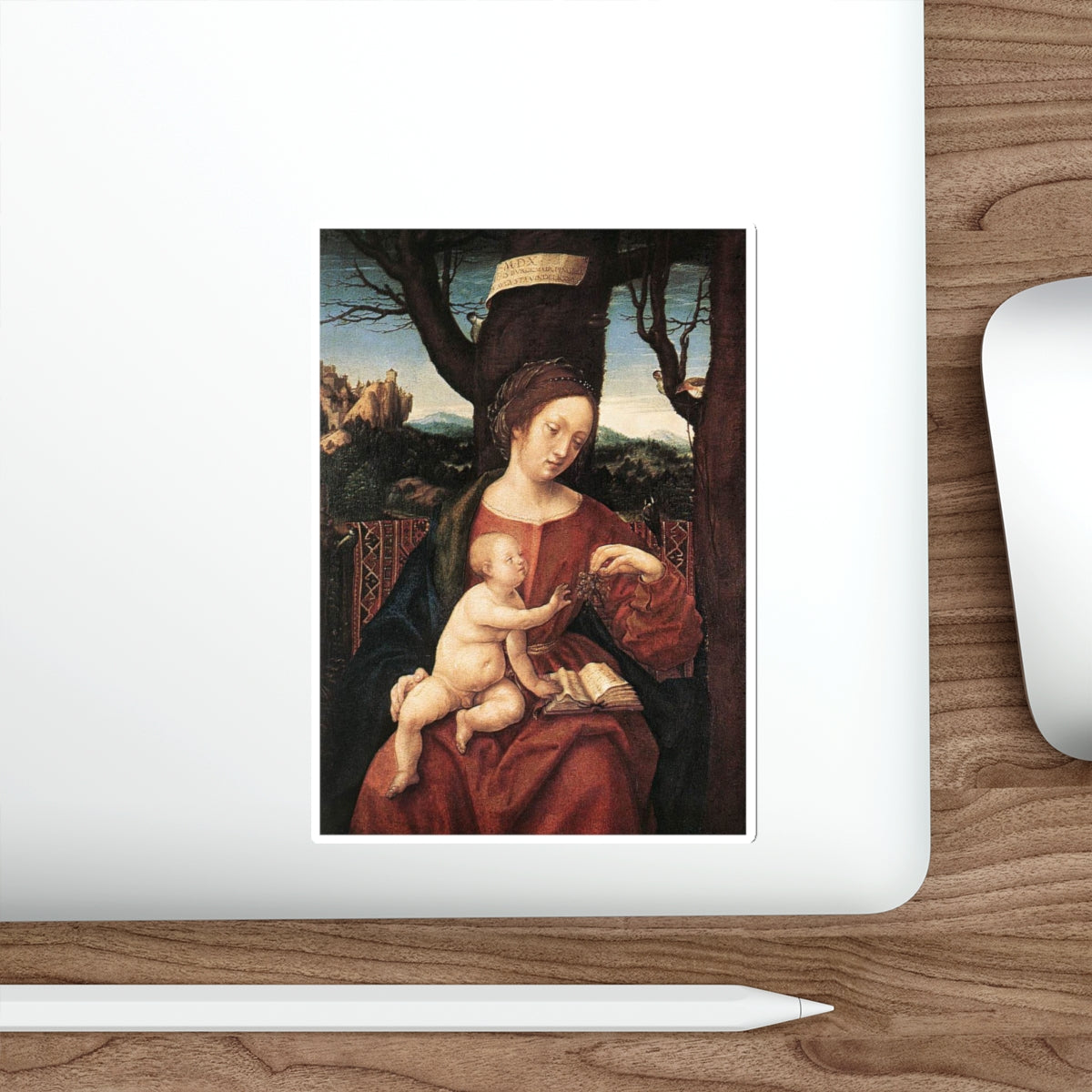 BURGKMAIR, Hans - Madonna with Grape (Artwork) STICKER Vinyl Die-Cut Decal-The Sticker Space