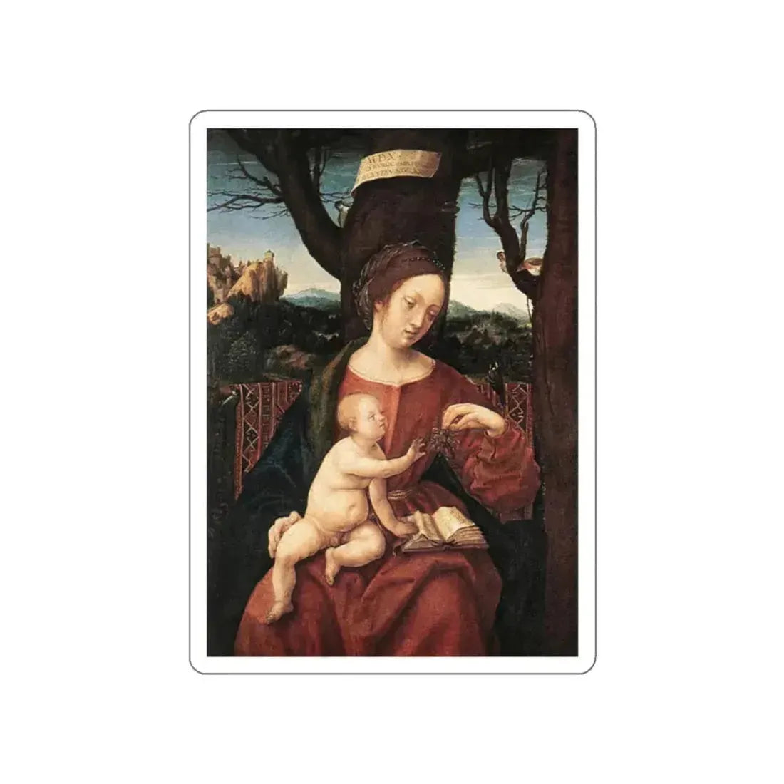 BURGKMAIR, Hans - Madonna with Grape (Artwork) STICKER Vinyl Die-Cut Decal White Die-Cut 2 Inch - The Sticker Space