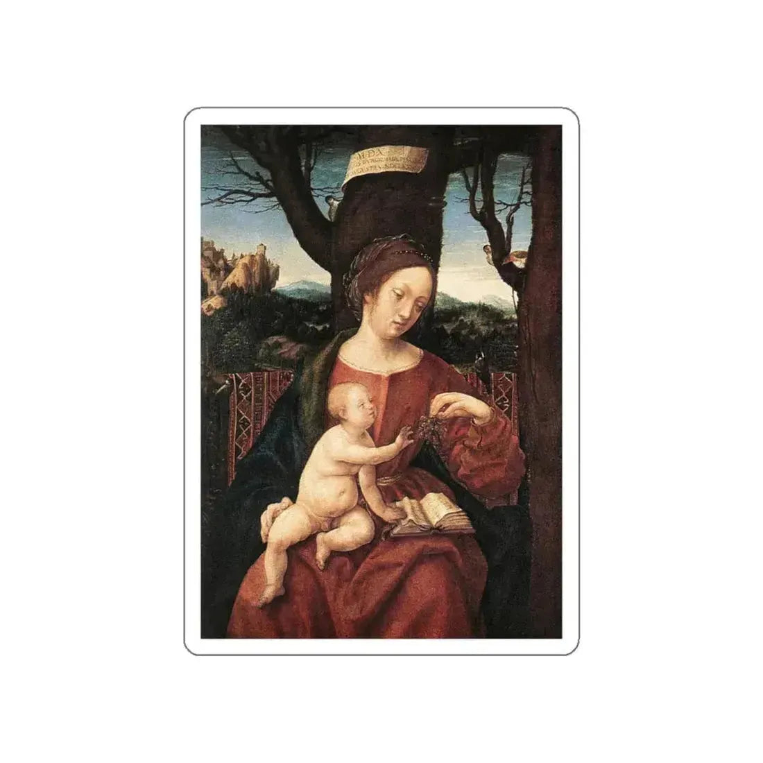 BURGKMAIR, Hans - Madonna with Grape (Artwork) STICKER Vinyl Die-Cut Decal White Die-Cut 5 Inch - The Sticker Space