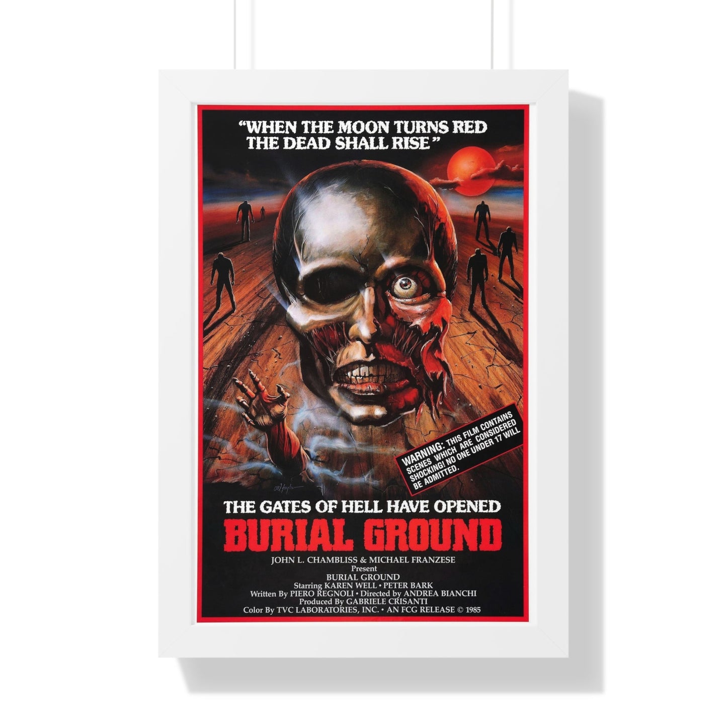 BURIAL GROUND 1981 - Framed Movie Poster-16″ x 24″-The Sticker Space