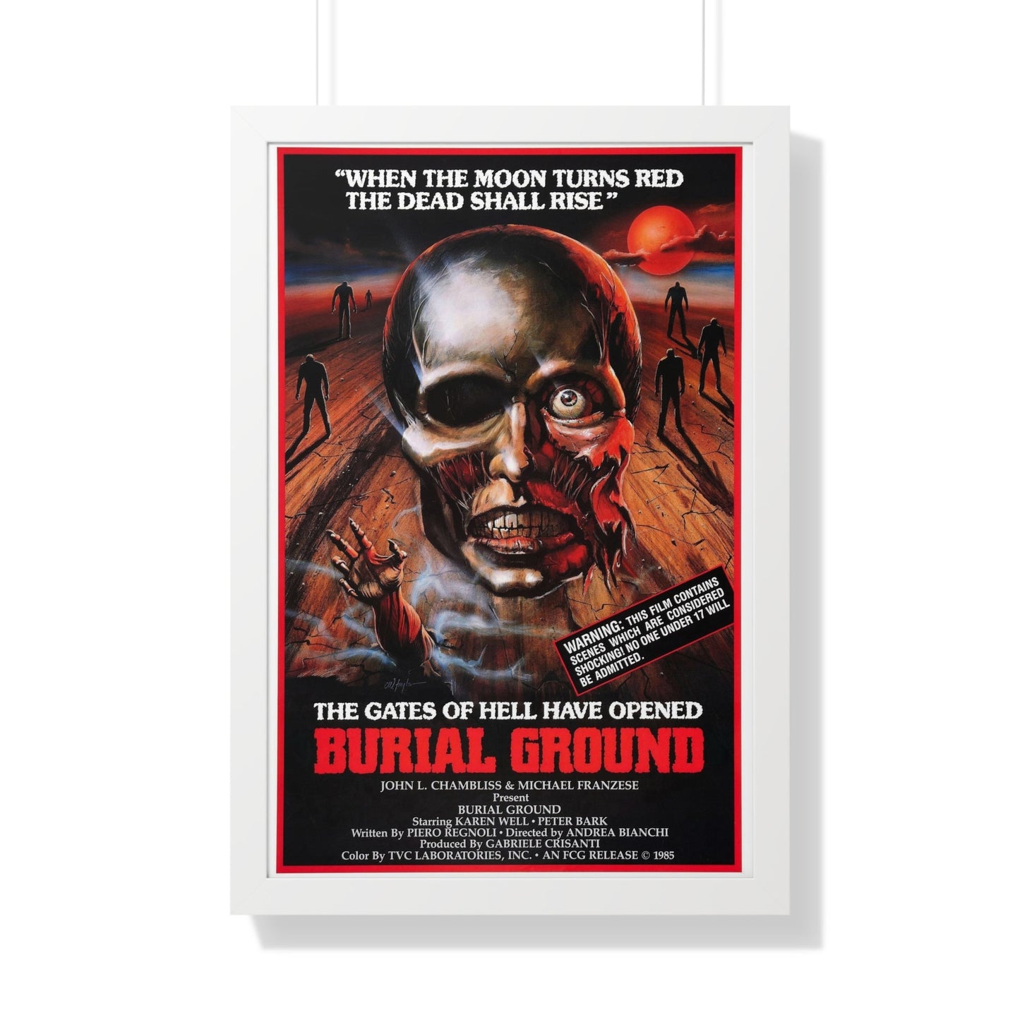 BURIAL GROUND 1981 - Framed Movie Poster-20" x 30"-The Sticker Space