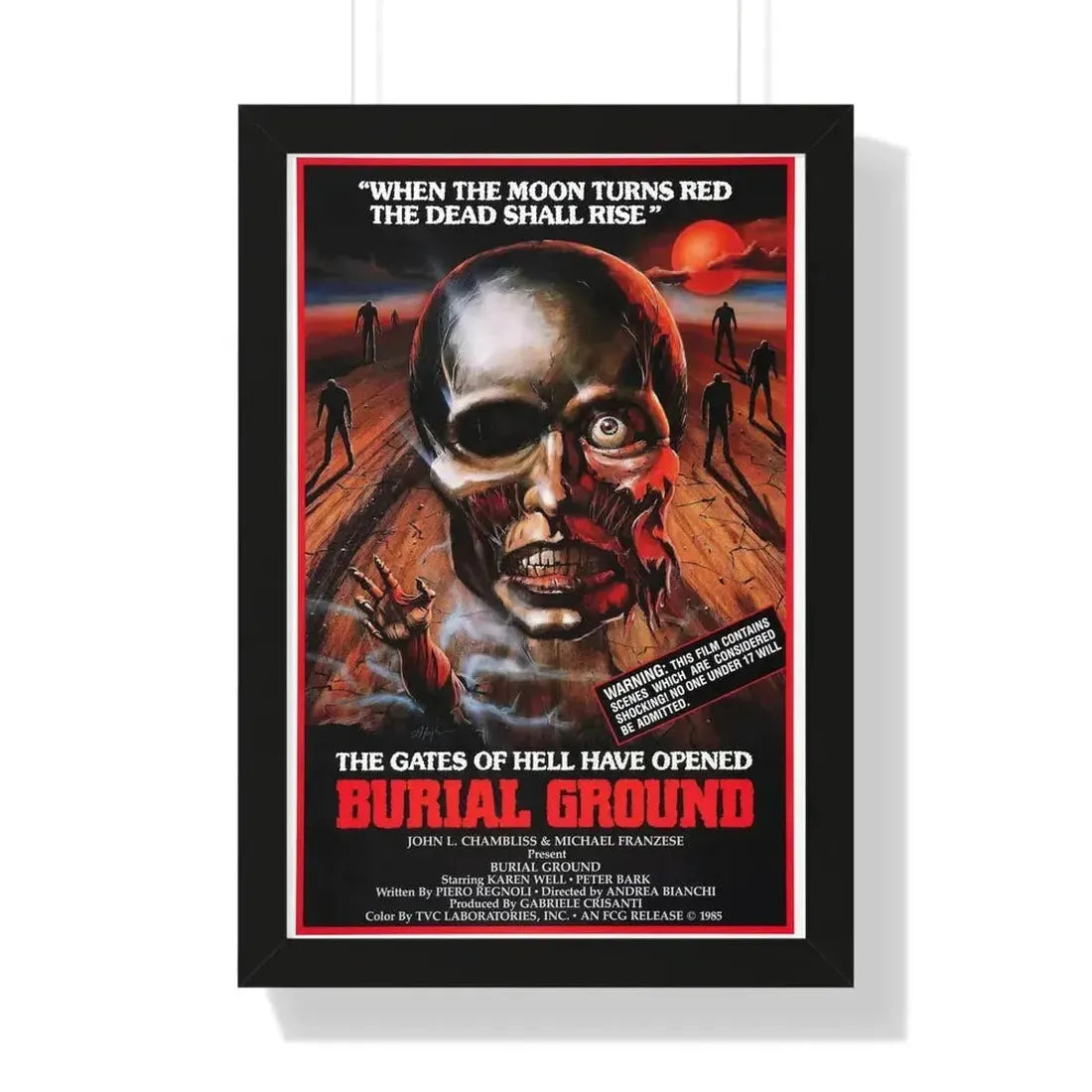 BURIAL GROUND 1981 - Framed Movie Poster - The Sticker Space