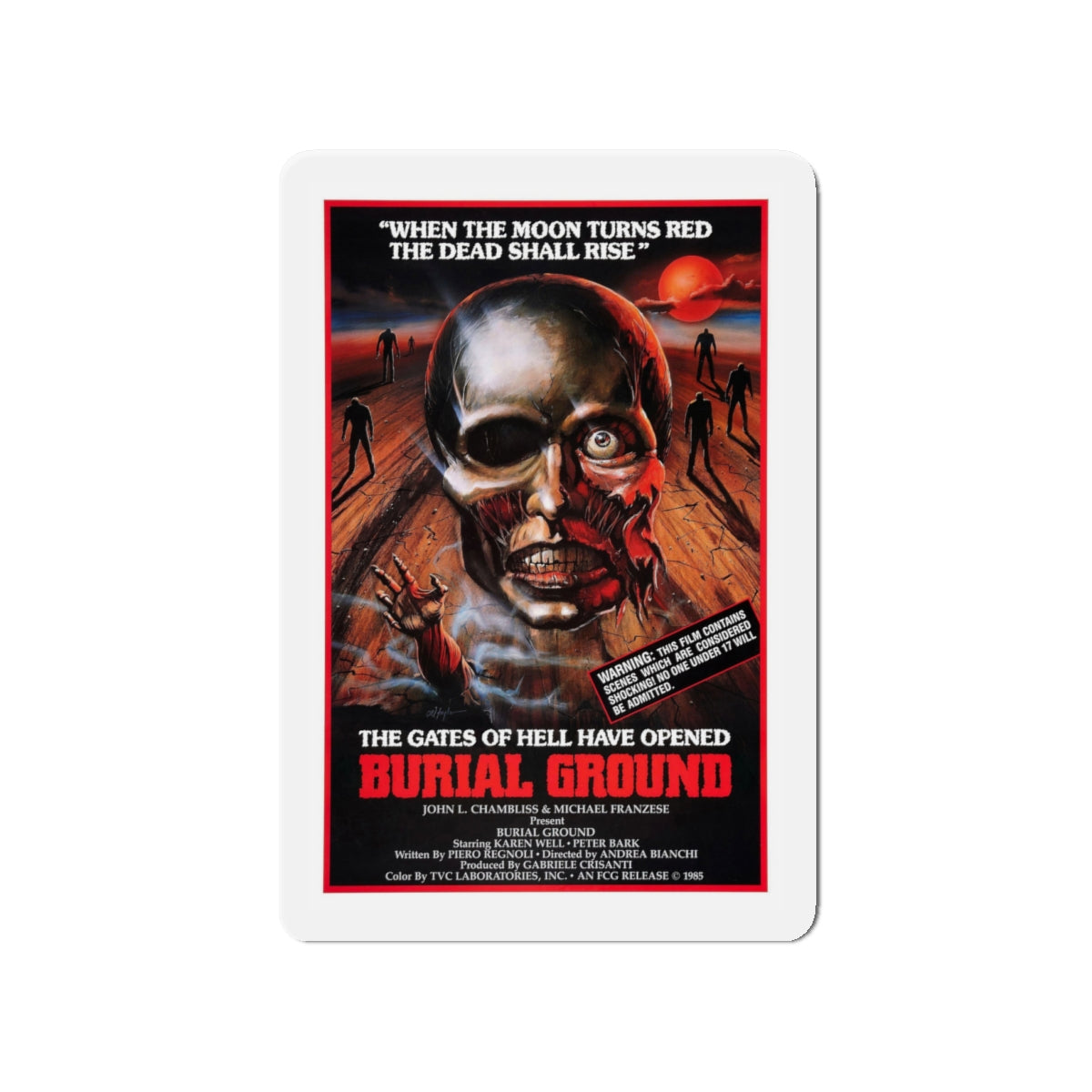 BURIAL GROUND 1981 Movie Poster - Die-Cut Magnet-4" x 4"-The Sticker Space