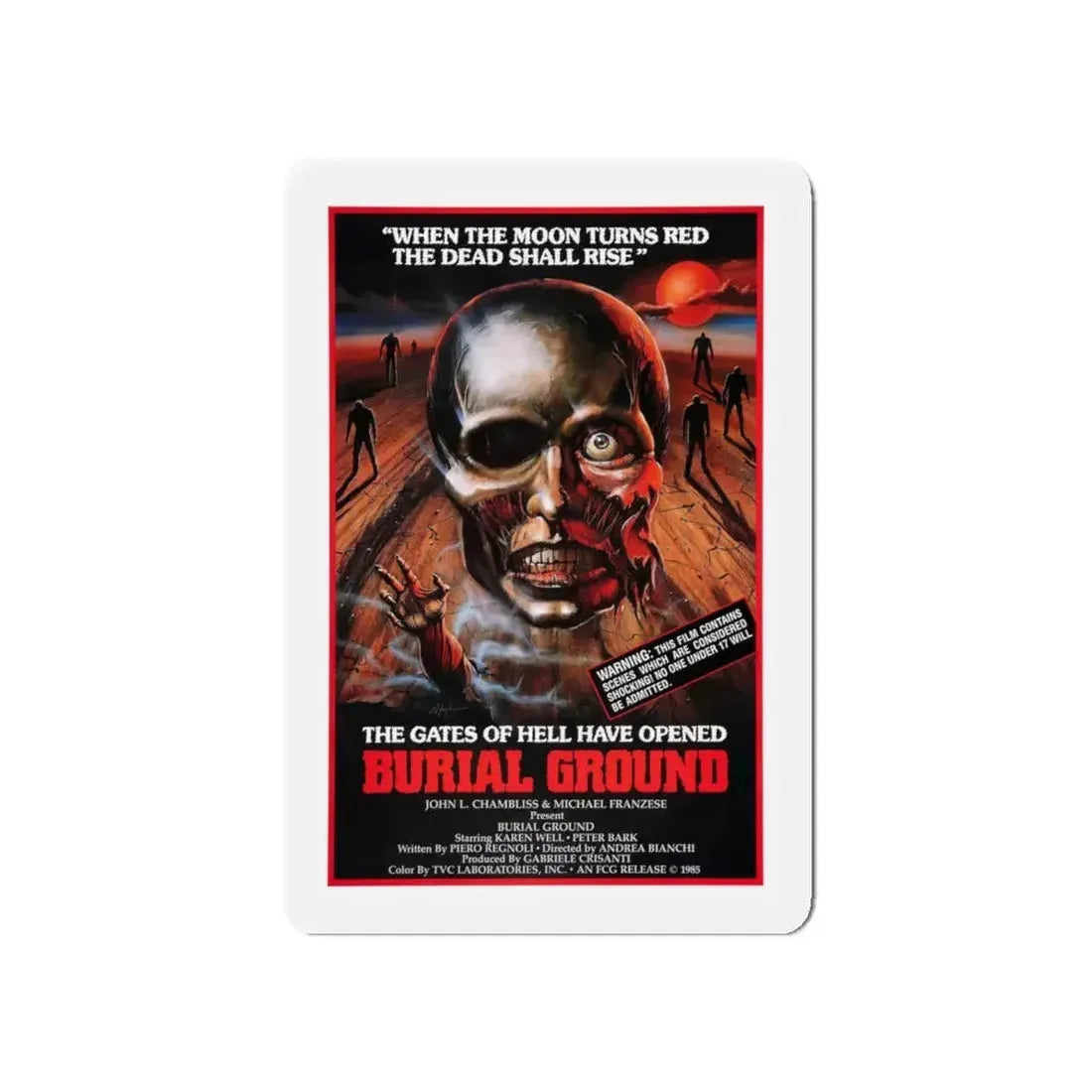 BURIAL GROUND 1981 Movie Poster - Refrigerator Magnet 5 Inch - The Sticker Space