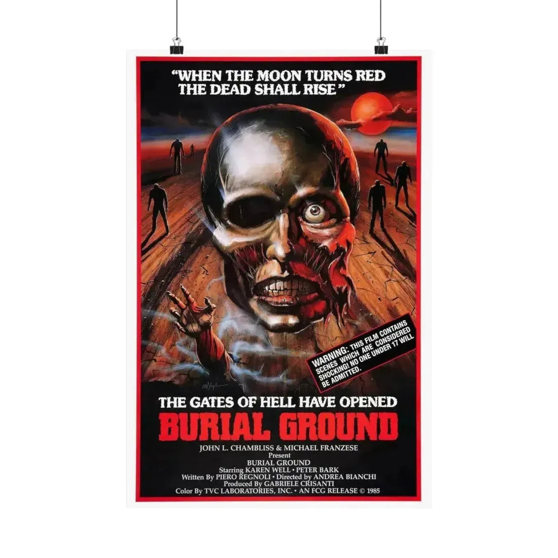 BURIAL GROUND 1981 - Paper Movie Poster - The Sticker Space