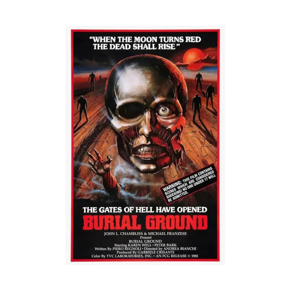BURIAL GROUND 1981 - Paper Movie Poster - The Sticker Space