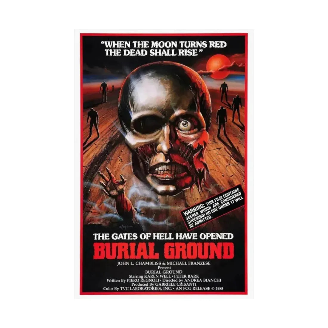 BURIAL GROUND 1981 - Paper Movie Poster - The Sticker Space