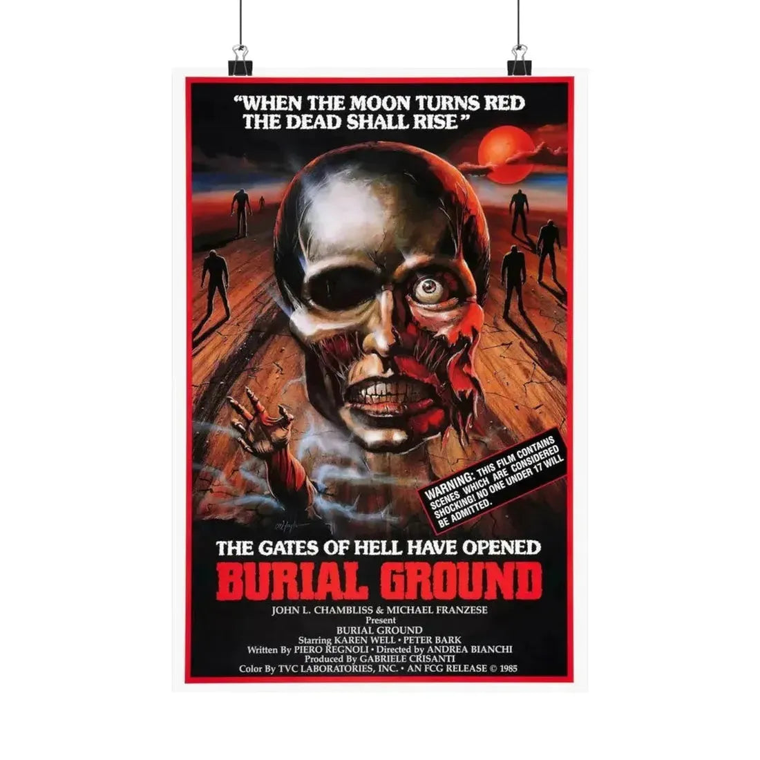BURIAL GROUND 1981 - Paper Movie Poster - The Sticker Space