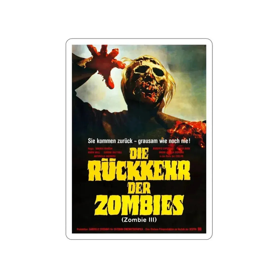 BURIAL GROUND (GERMAN) 1981 Movie Poster STICKER Vinyl Die-Cut Decal 4 Inch - The Sticker Space