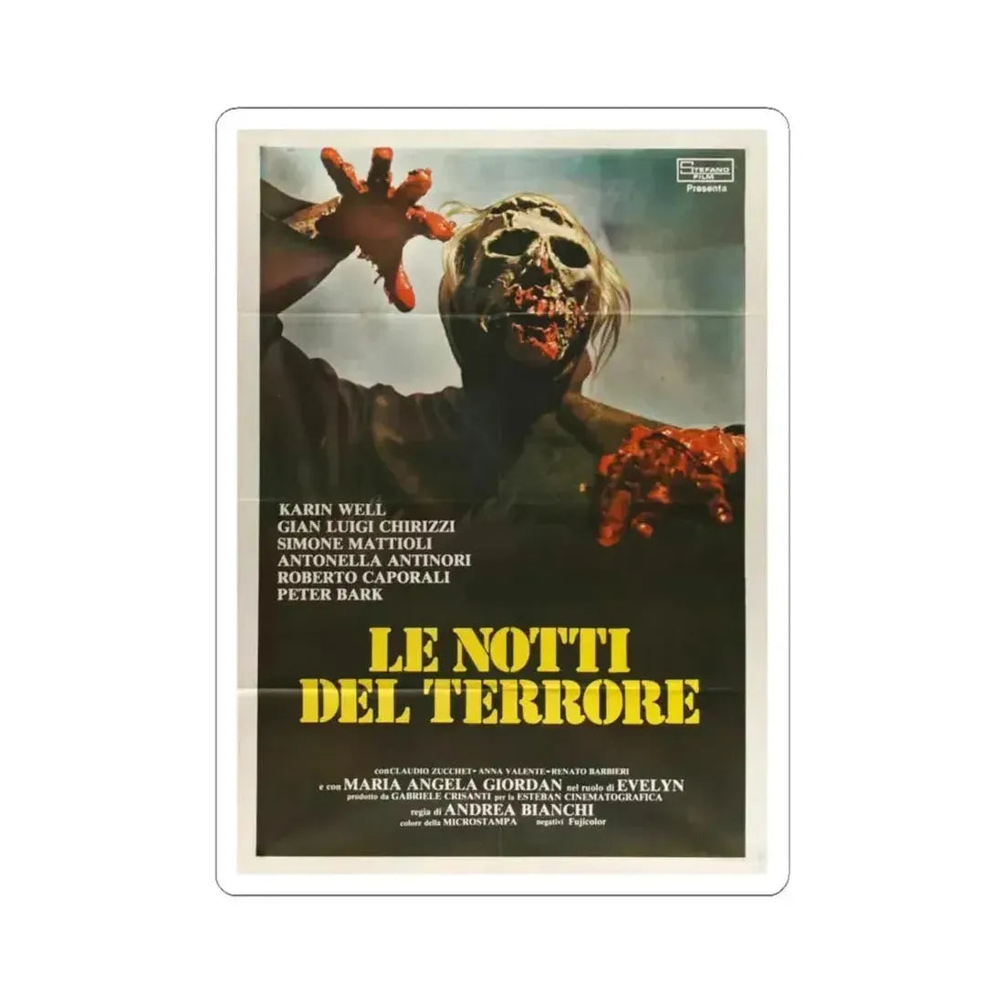 BURIAL GROUND (ITALIAN) 1981 Movie Poster - STICKER Vinyl Kiss-Cut Decal 6 Inch White - The Sticker Space