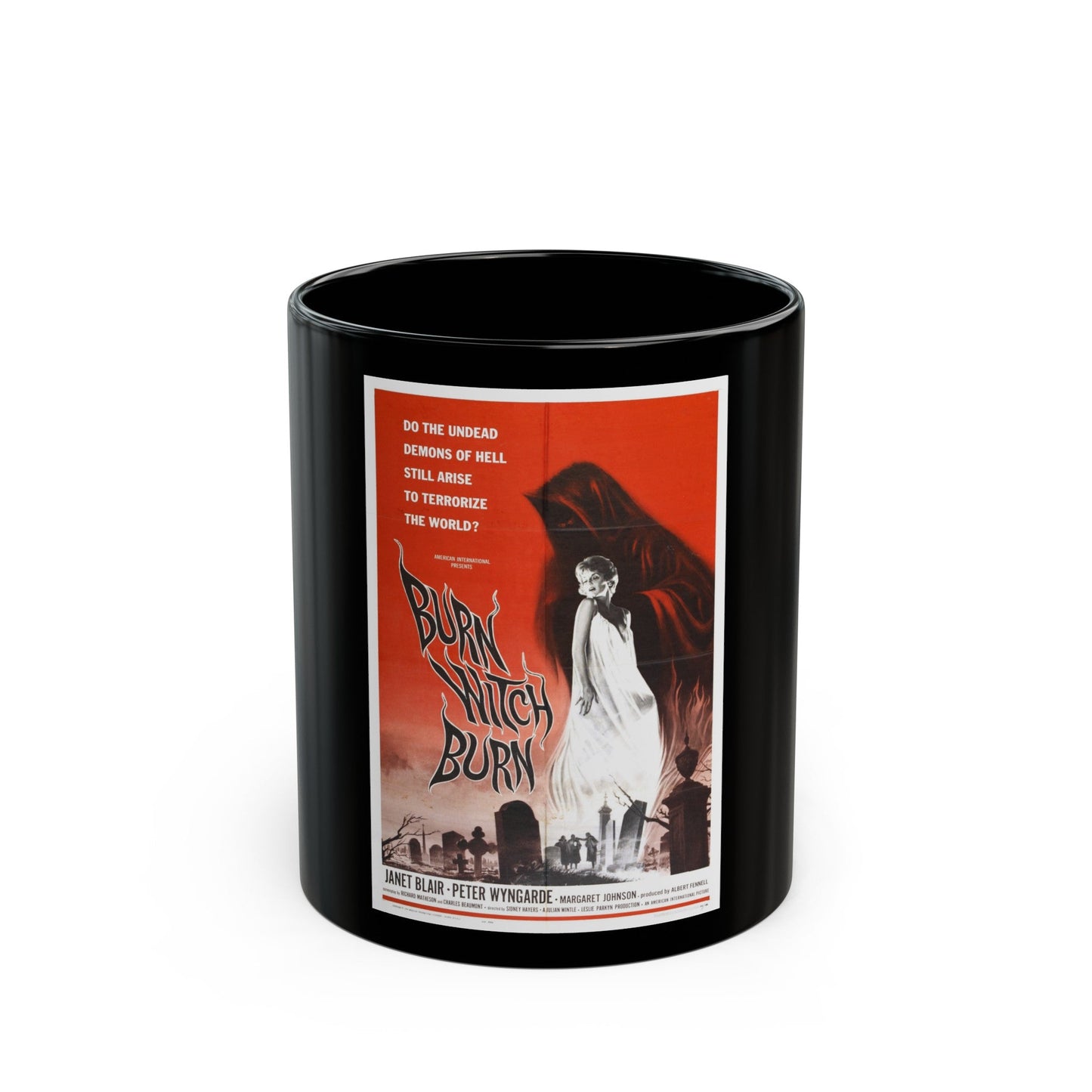 BURN WITCH, BURN 1962 Movie Poster - Black Coffee Mug-11oz-The Sticker Space