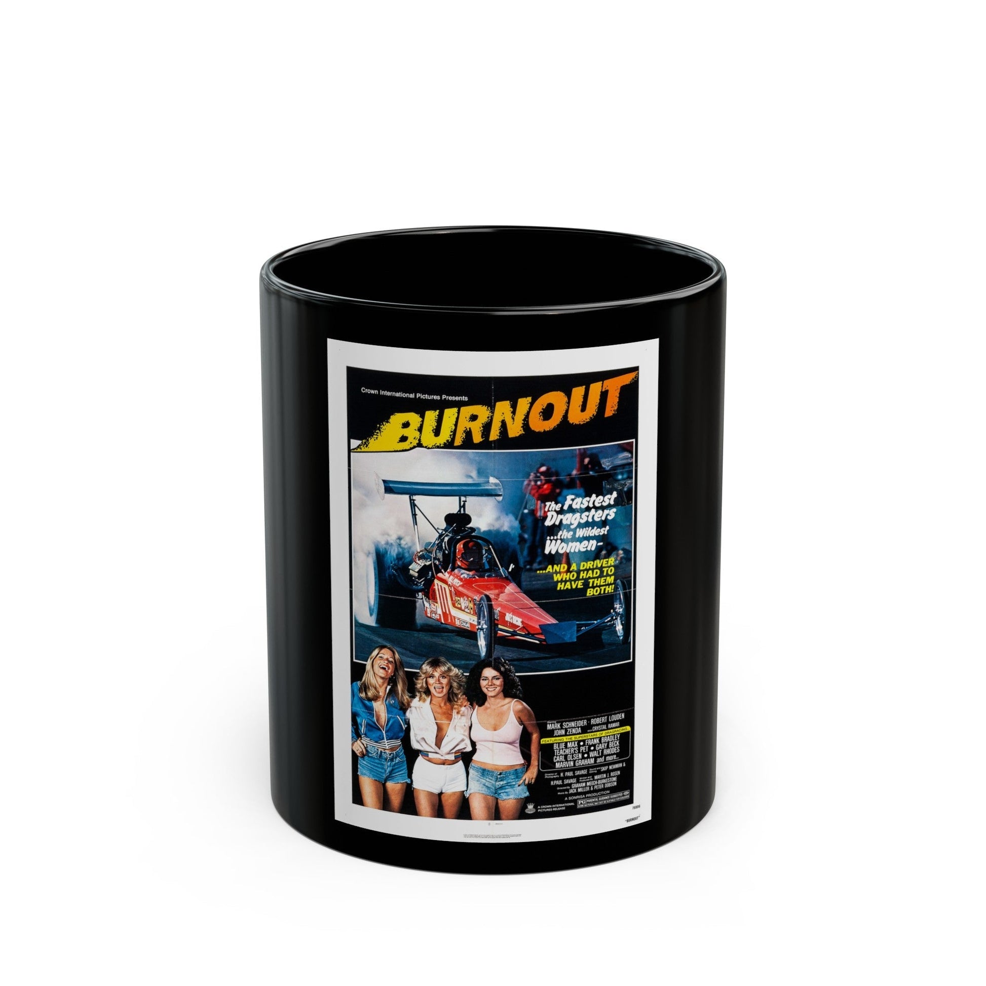 BURNOUT 1979 Movie Poster - Black Coffee Mug-11oz-The Sticker Space