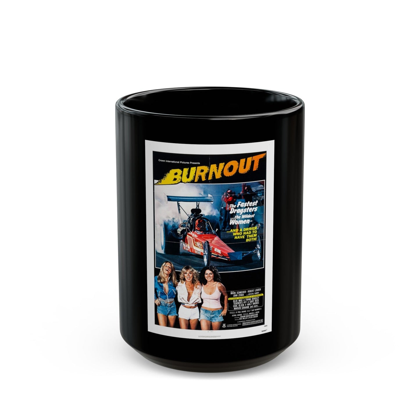 BURNOUT 1979 Movie Poster - Black Coffee Mug-15oz-The Sticker Space