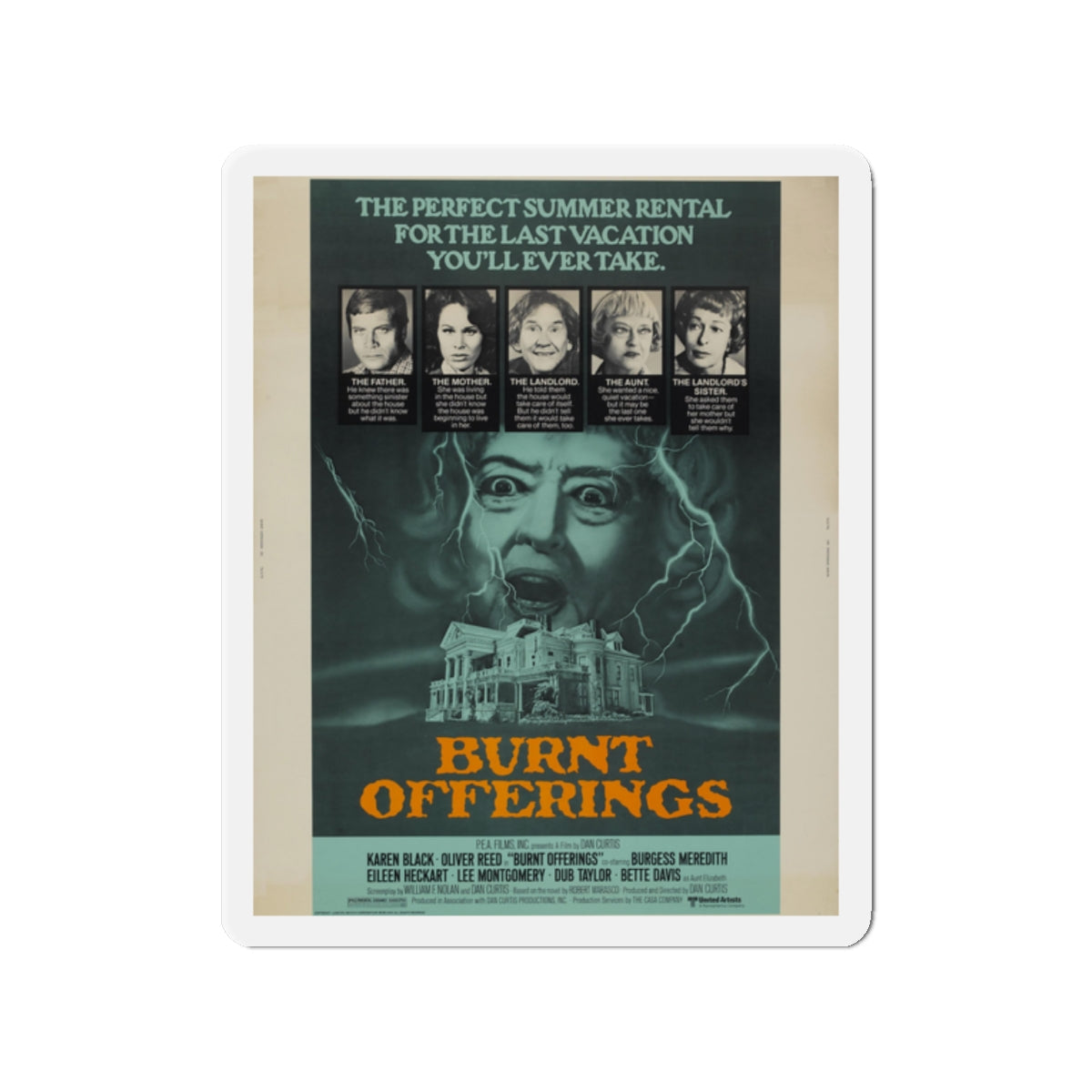 BURNT OFFERINGS 1976 Movie Poster - Die-Cut Magnet-2" x 2"-The Sticker Space