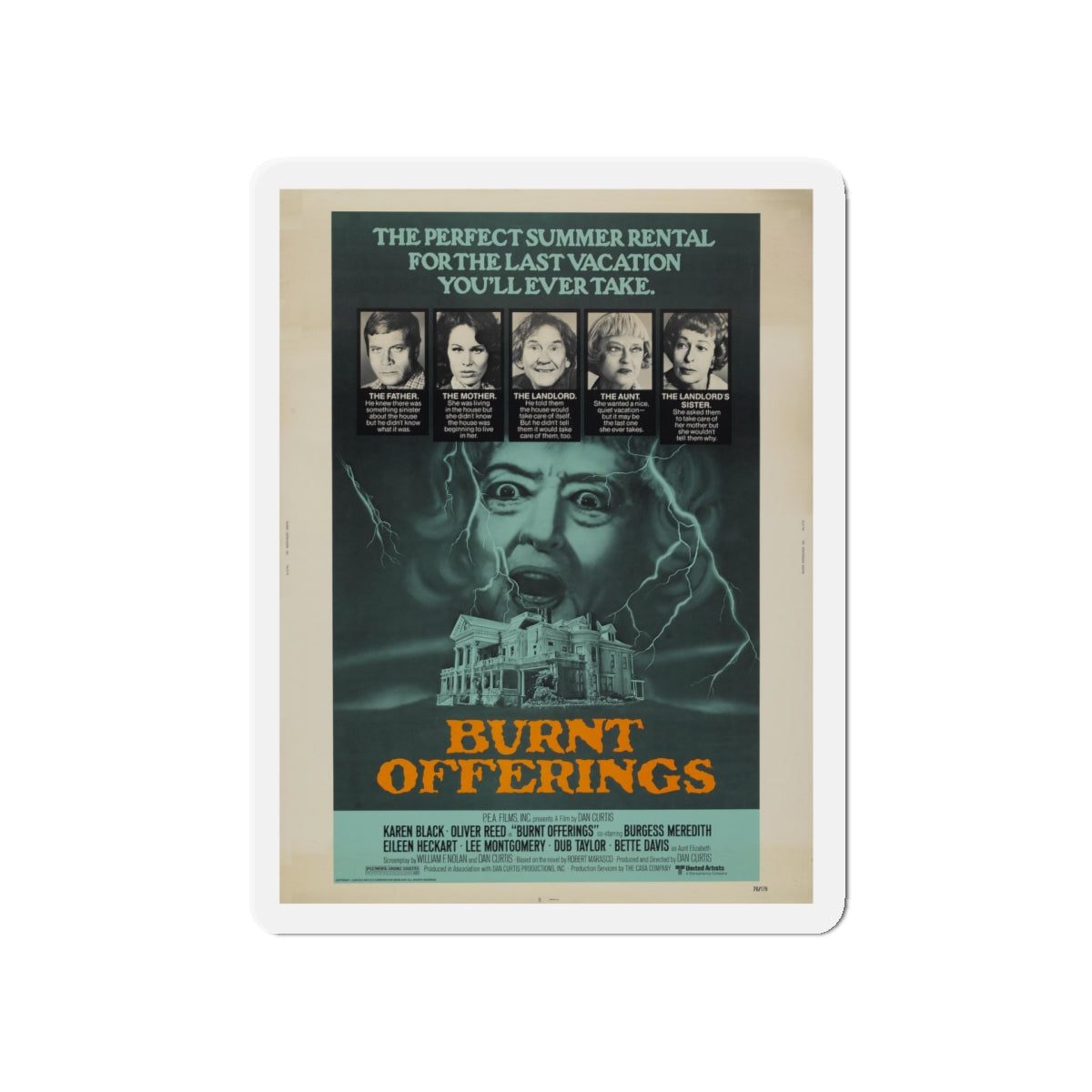 BURNT OFFERINGS 1976 Movie Poster - Die-Cut Magnet-5" x 5"-The Sticker Space