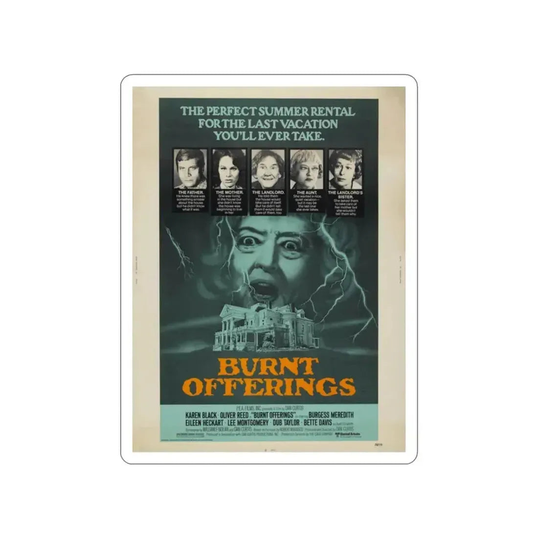 BURNT OFFERINGS 1976 Movie Poster STICKER Vinyl Die-Cut Decal 2 Inch - The Sticker Space